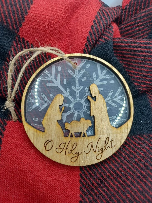 Christmas Wonderland O Holy Night Wooden & Acrylic Ornament