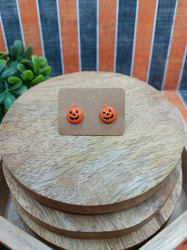 Orange Jack O' Lantern Earrings