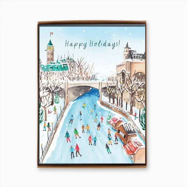 Christmas Fireplace Socks Ottawa Rideau Canal Boxed Christmas Cards | Set of 8