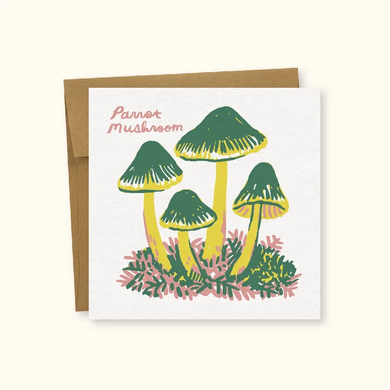 Christmas Advent Calendar Parrot Mushroom Greeting Card