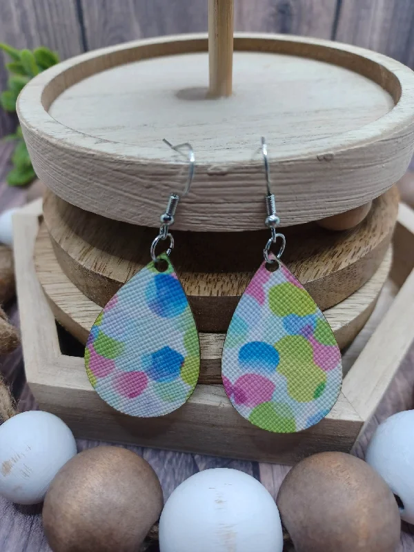 Christmas Sparkling Lights Pastel Watercolor Style Dainty Teardrop Earrings
