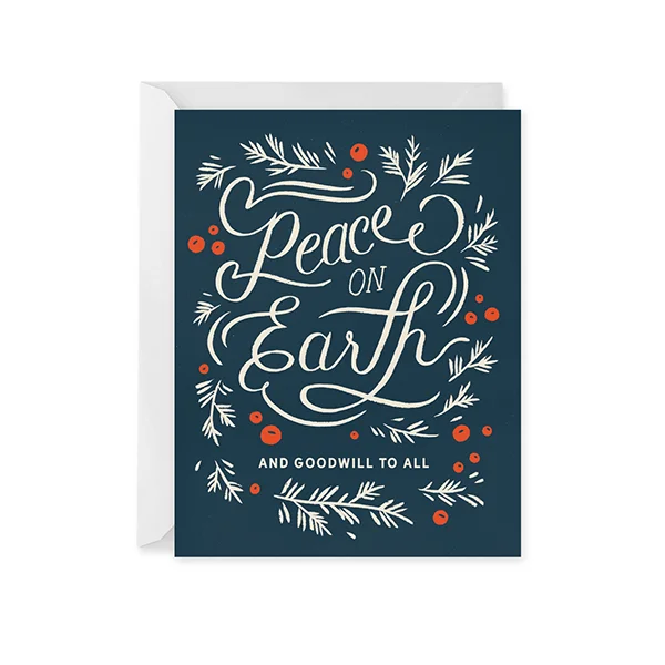 Christmas Shopping Peace on Earth Holiday Card