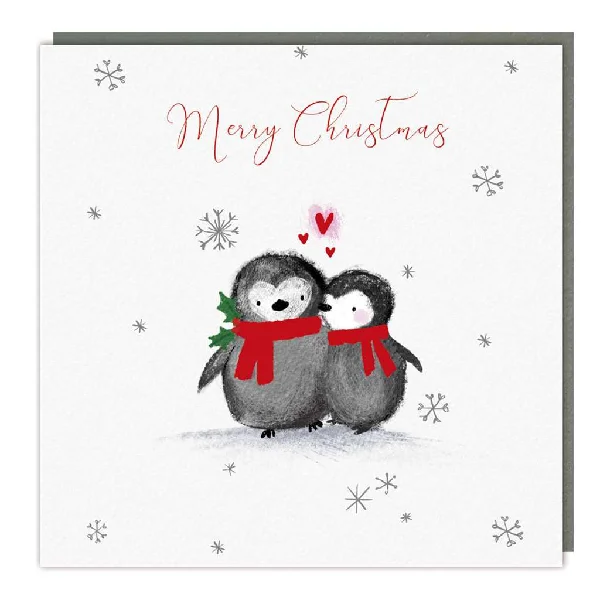 Christmas Starry Night Penguins Holiday Card Pack | Set of 5