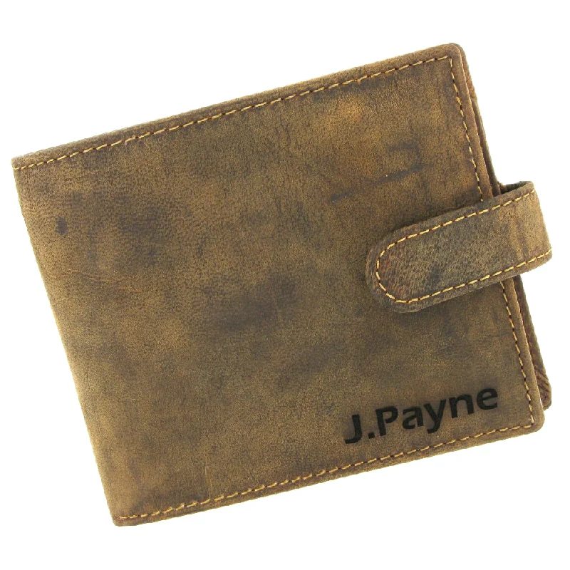Christmas Cookies Personalised Leather Wallet 862 Soft Brown Distressed Leather Wallet