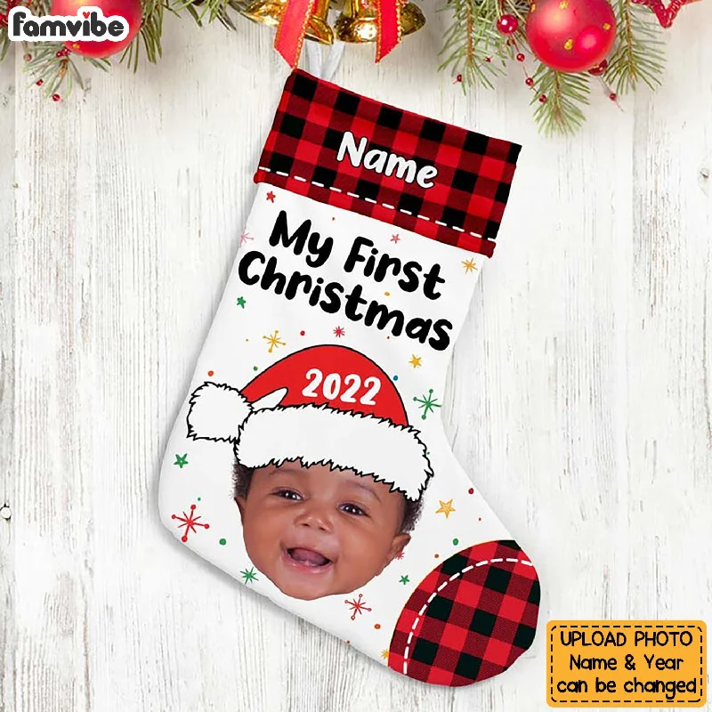 Personalized Baby First Christmas Photo Stocking OB201 85O57