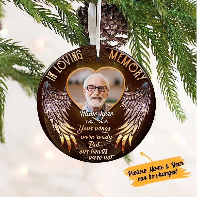Personalized Your Wings Were Ready Memorial  Circle Ornament NB161 67O36