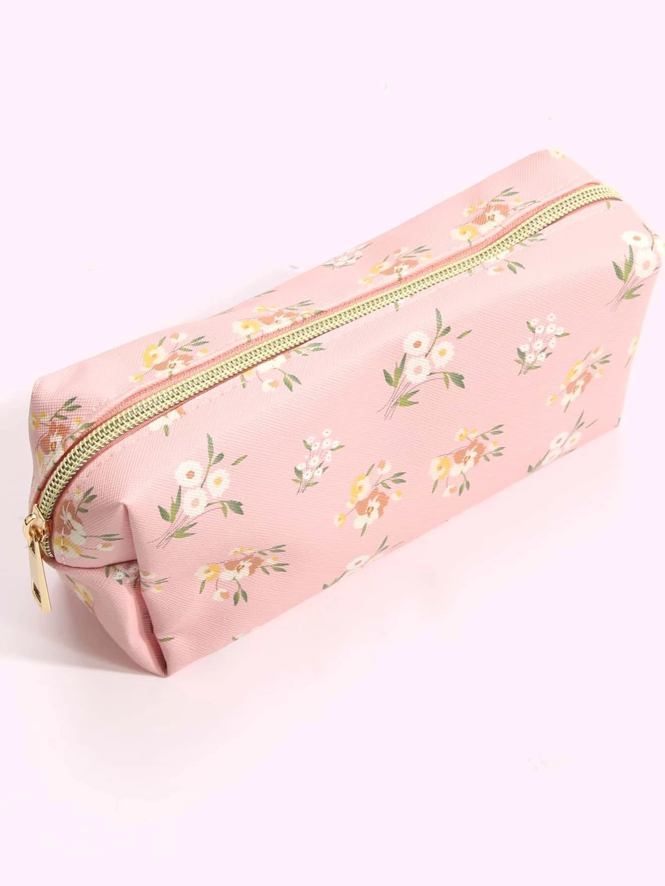 Pink Floral Cosmetic Bag