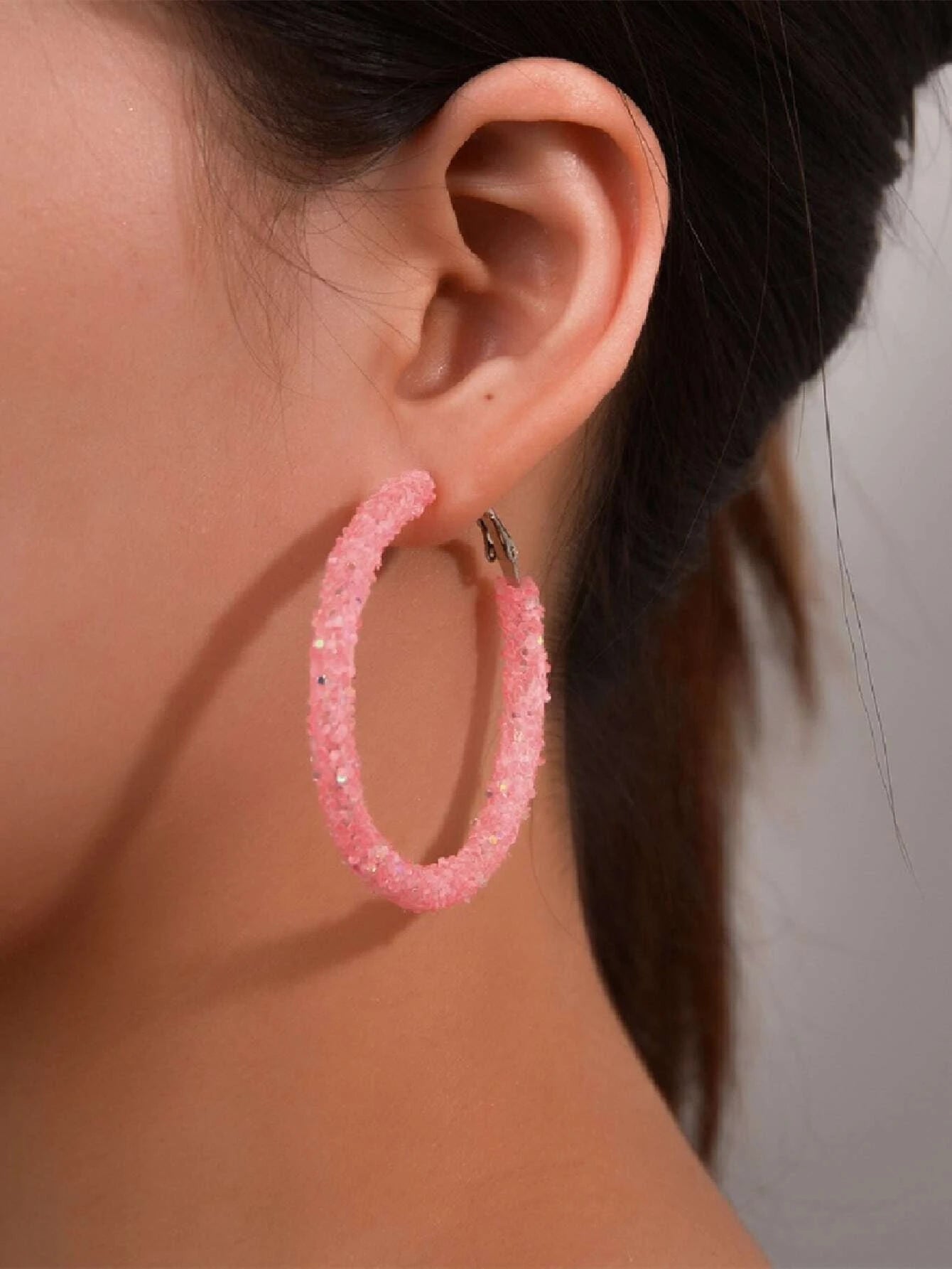 Christmas Cookies Recipe Pink Glitter Hoop Earrings