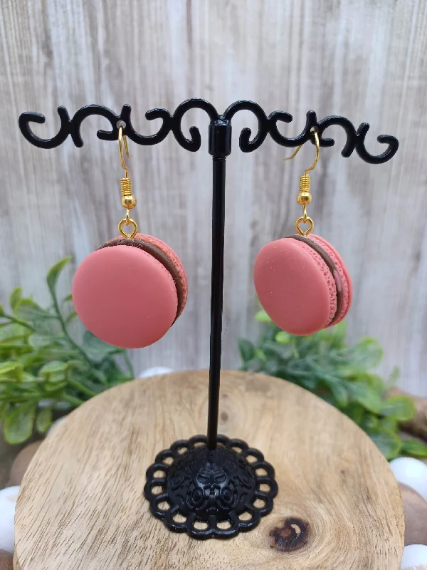 Christmas Tree Decorations Pink Macaroon Earrings