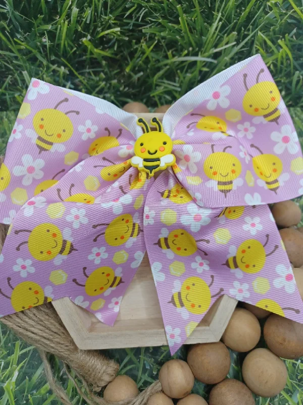 Christmas Gifts Purple Bee Patterned Hair Accessory w/ Bumble Bee Detail