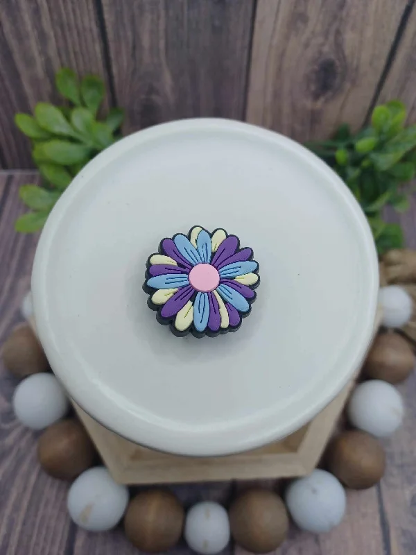 Christmas Magic Purple, Blue, & White Flower Shoe Charm Accessory