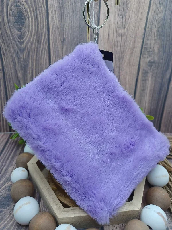 Christmas Themed Party Purple Fuzzy Zipper Bag