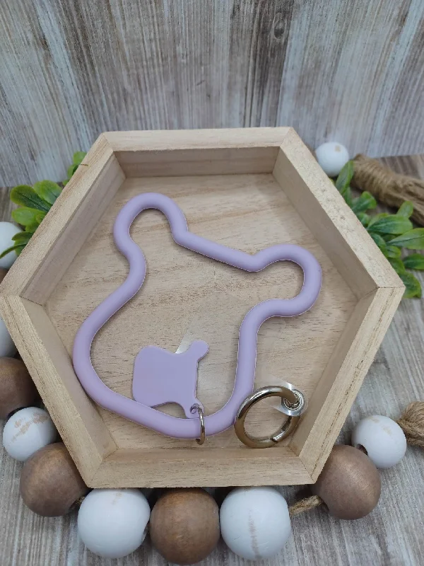 Christmas Holiday Fun Purple Silicone Teddy Bear Mobile Phone Accessory
