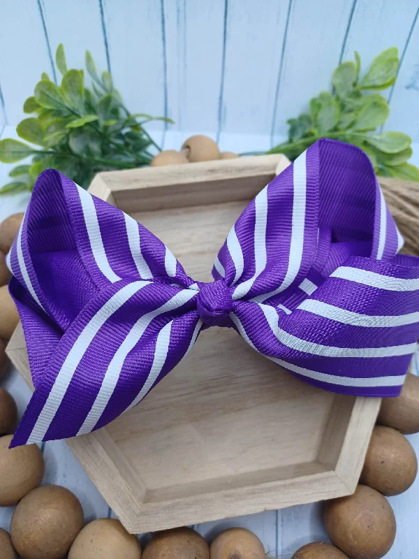 Christmas Stockings Purple & White Striped Hair Accessory
