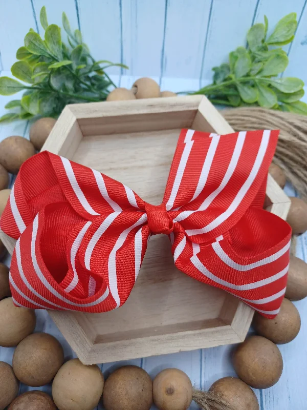 Christmas Ornaments Red & White Striped Hair Accessory