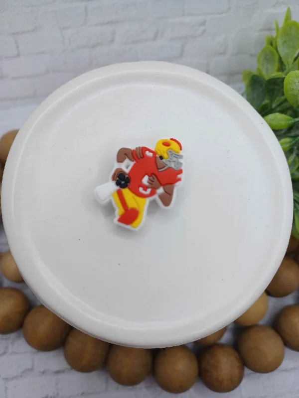 Christmas Candle Holders Red & Yellow Football Player Shoe Charm Accessory
