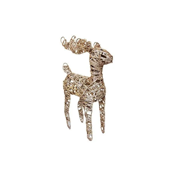 Christmas Tree Glitter Reindeer Gold 37cm 40 Led