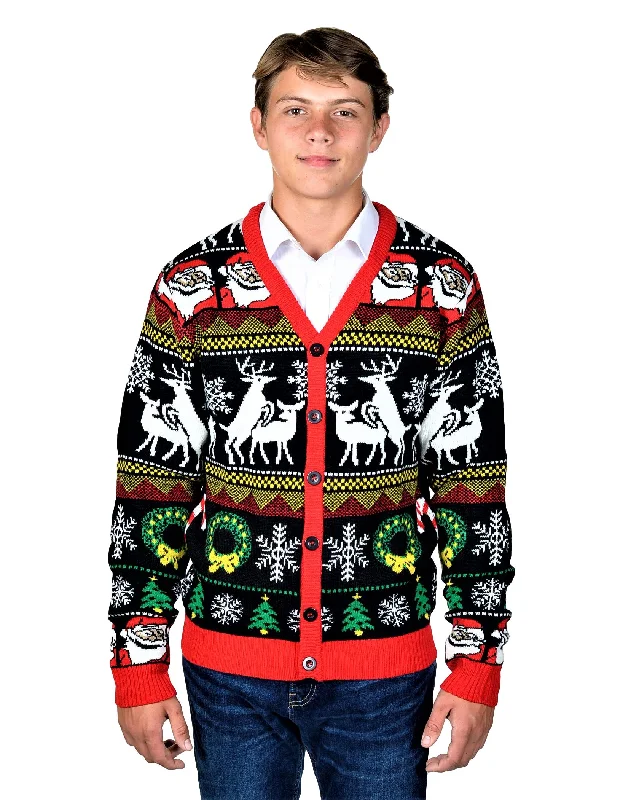 Christmas Wrapped Gifts KESIS Ugly Christmas Sweater Cardigan Santa Reindeer
