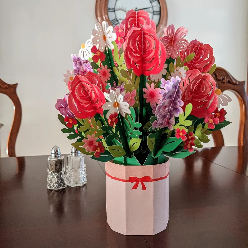 Christmas Jingle Bells Roses Pop-Up Bouquet