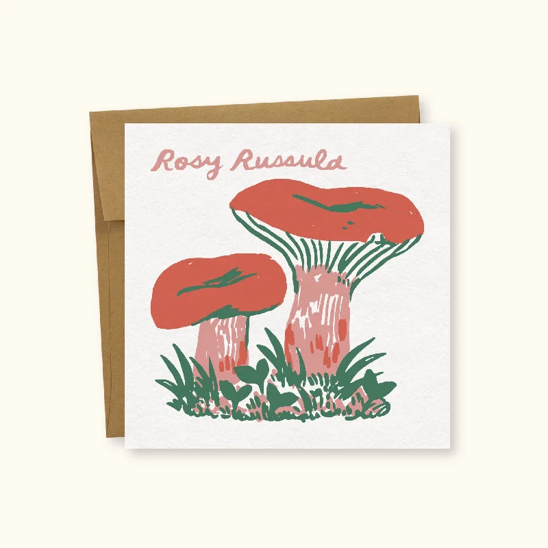Christmas Santa Hat Rosy Russula Greeting Card