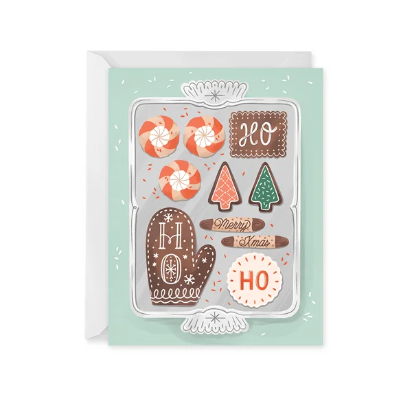 Christmas Wreath Santa's Cookie Tray Card