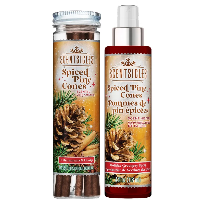 Christmas Home Decor Scentsicles 6pc Stick and Spray Spiced Pine Cones - 2 Pack