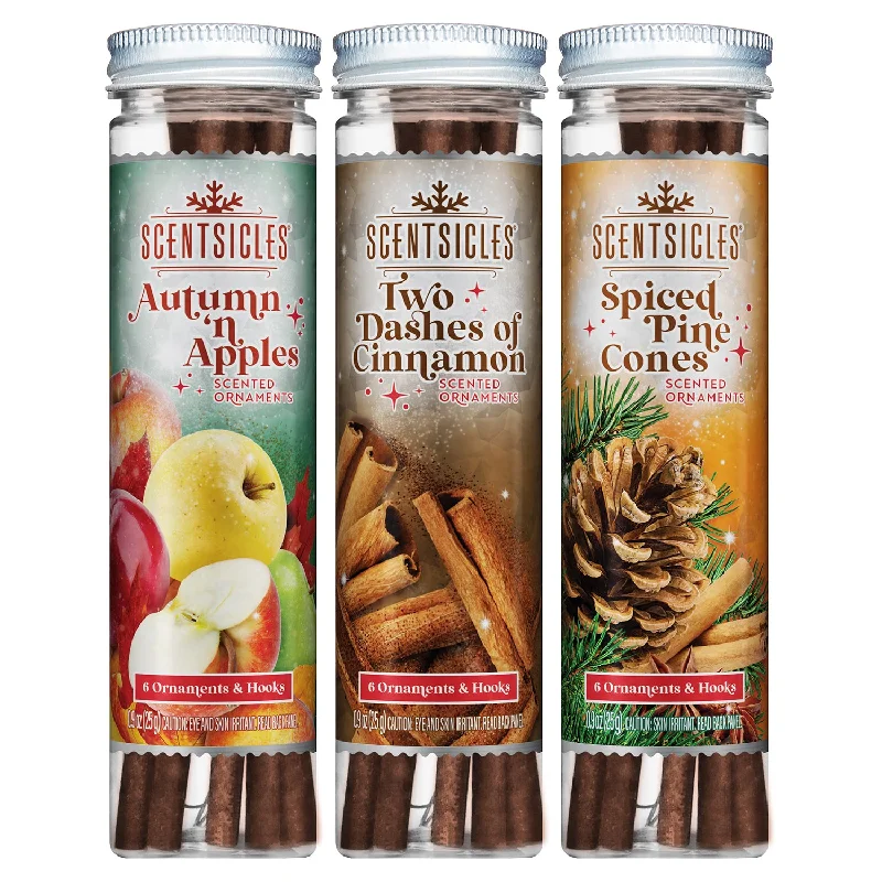 Christmas Gift Ideas Scentsicles, 6pc Stick, Autumn 'n Apples, Two Dashes of Cinnamon, Spiced Pine Cones - 3 Pack Christmas Gift Ideas Scentsicles, 6pc Stick, Autumn 'n Apples, Two Dashes of Cinnamon, Spiced Pine Cones - 3 Pack