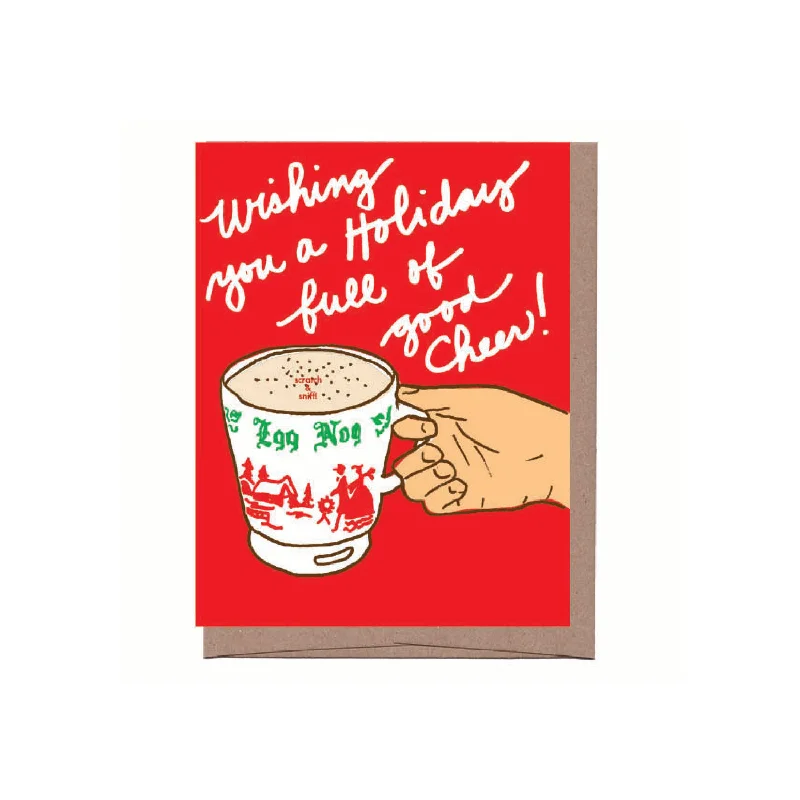 Christmas Themed Party Scratch & Sniff Egg Nog Holiday Card