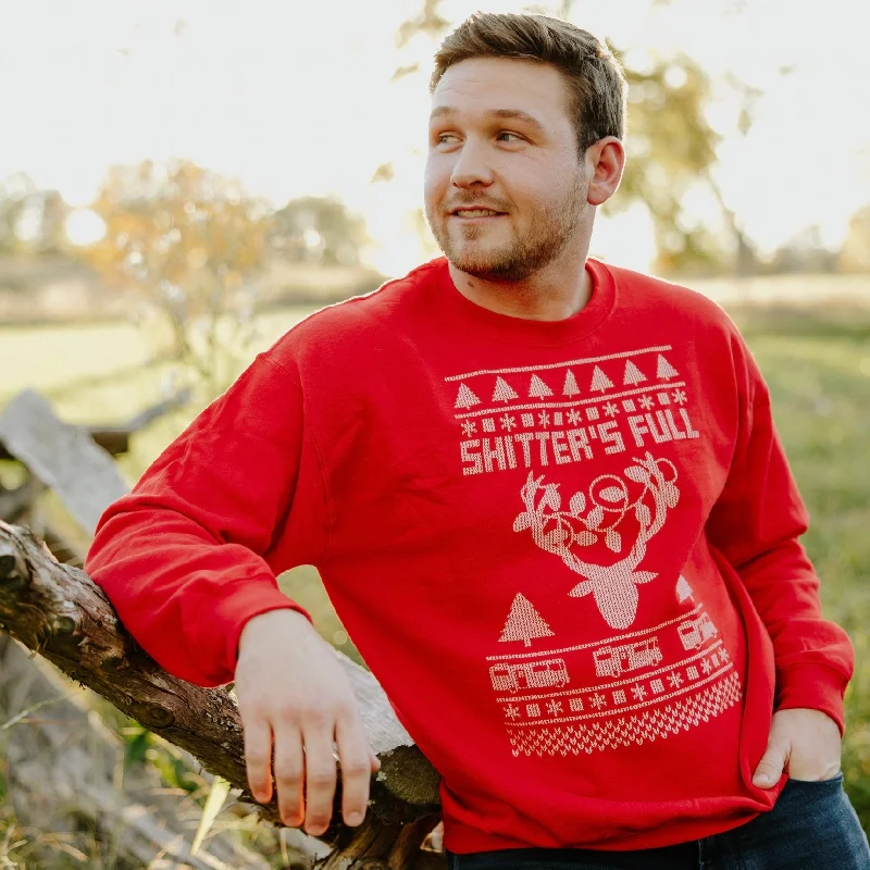 Christmas Family Time Sh*tter's Full Reindeer Ugly Christmas Sweater