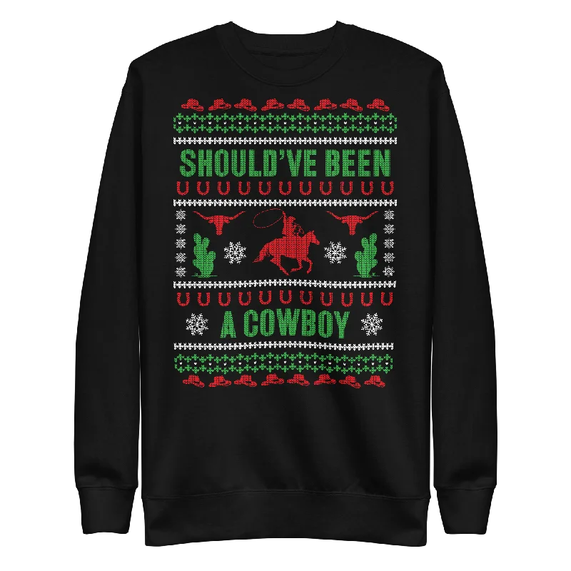 Christmas Home Decor Should've Been A Cowboy Ugly Christmas Sweater