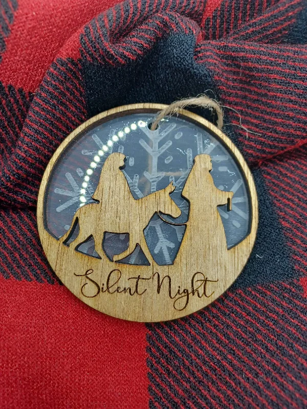 Festive Season Silent Night Wooden & Acrylic Ornament