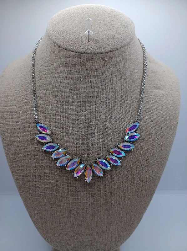 Silver Necklace w/ Mermaid Rhinestones