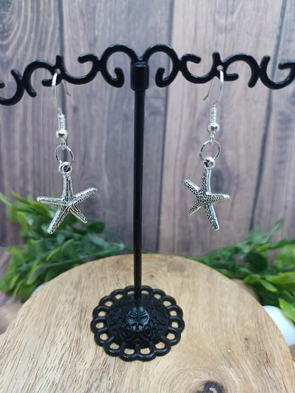 Christmas Holiday Stories Silver Sea Star Earrings