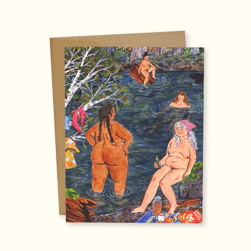 Christmas Centerpiece Skinny Dipping Greeting Card