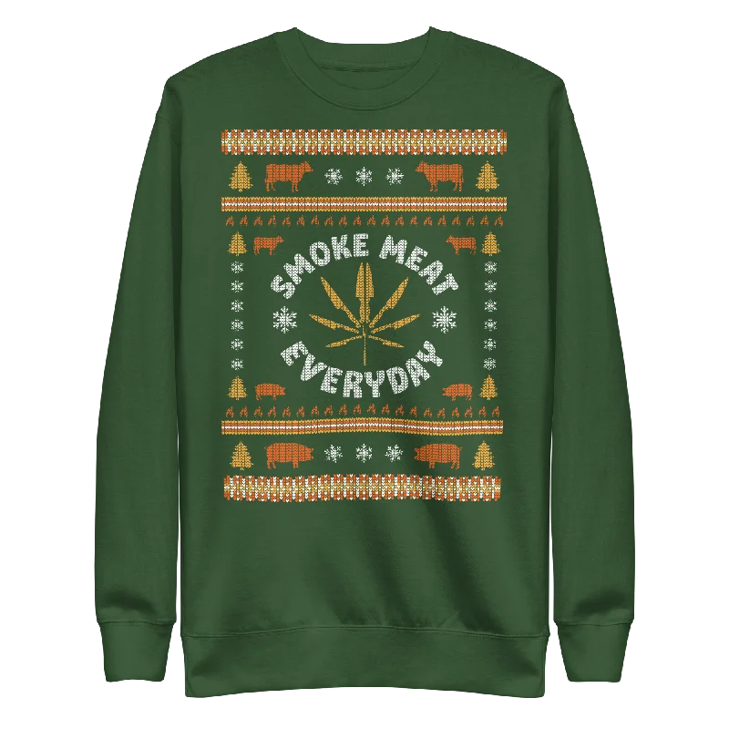 Christmas Snowman Smoke Meat Everyday Ugly Christmas Sweater