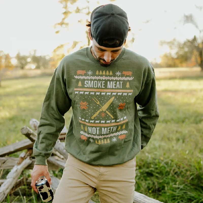 Christmas Wonderland Smoke Meat Not Meth Ugly Christmas Sweater