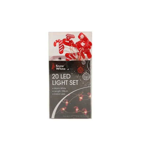 Christmas Table Setup Snow White 20 Led Light Set B/o
