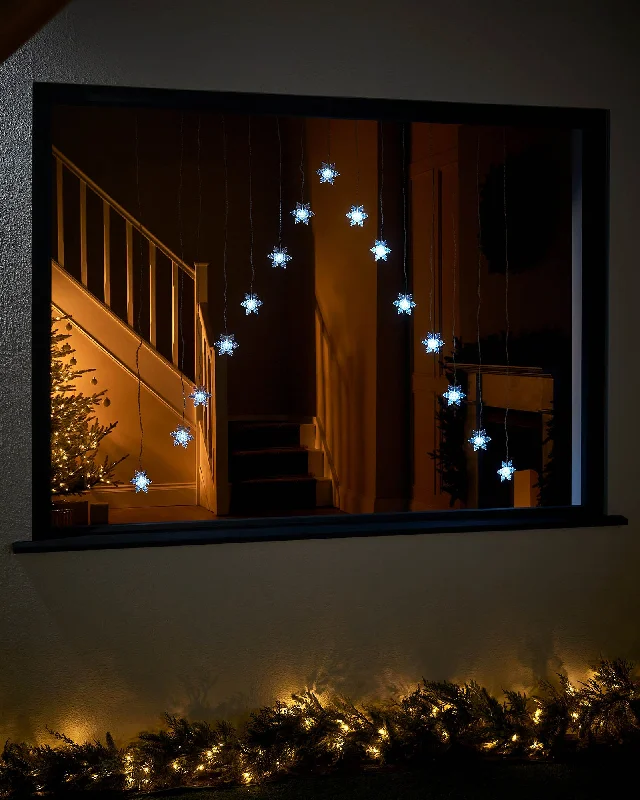 Christmas Cocoa Snowflake Curtain Net Light, White, 1.2 m