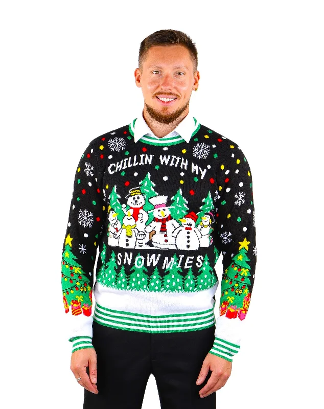 Christmas Stocking Stuffers SOCAL LOOK Men Ugly Christmas Sweater, Multicolor Long Sleeve Funny and Festive Snowman Holiday Xmas Jumper