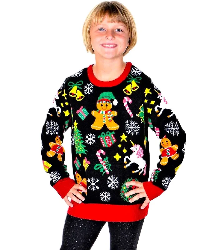 Christmas Presents SOCAL LOOK Kids Ugly Christmas Sweater, Black Long Sleeve Unisex Children Cute Festive Holiday Xmas Pullover for Boys & Girls Christmas Presents SOCAL LOOK Kids Ugly Christmas Sweater, Black Long Sleeve Unisex Children Cute Festive Holiday Xmas Pullover for Boys & Girls