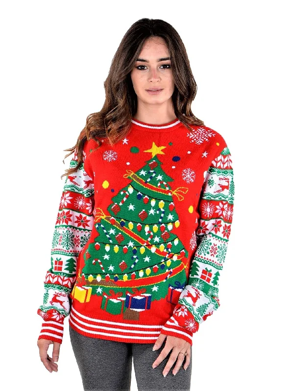 Christmas Joy SOCAL LOOK Ugly Christmas Sweater for Women - Red Color Long Sleeve Festive Cute Christmas Tree Holiday Pullover Christmas Joy SOCAL LOOK Ugly Christmas Sweater for Women - Red Color Long Sleeve Festive Cute Christmas Tree Holiday Pullover