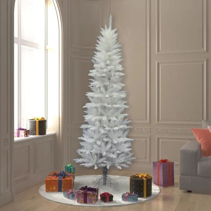 Christmas Hot Chocolate Sparkle White Spruce 90'' Artificial Spruce Christmas Tree