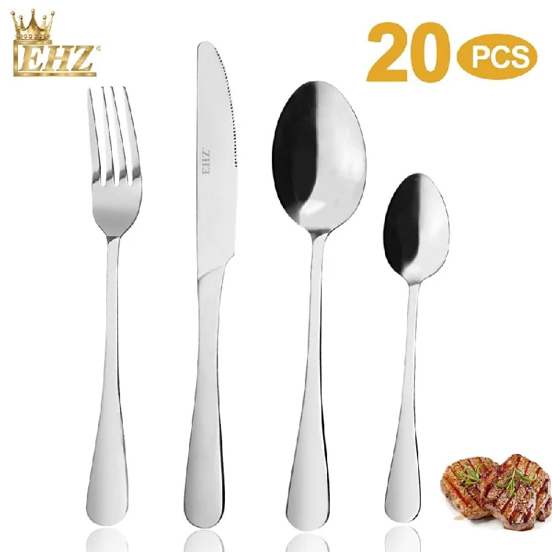 Christmas Countdown Stainless Steel Tableware Knife Silver Dinnerware Mirror