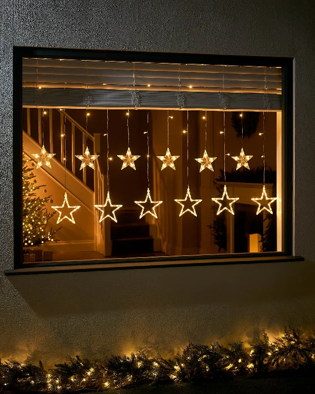 Christmas Cookies Recipe Flashing Star Curtain Net Light, White, 2 m