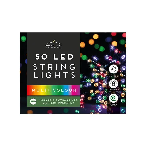 Christmas Magical Moments String Lights 50 Led Multi Coloured B/o