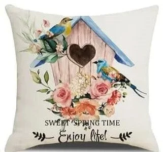 Christmas Wreath Sweet Spring Time. Enjoy Life Pillow Cover