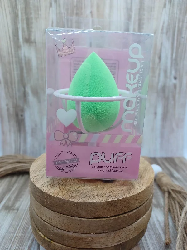 Christmas Home Decor Teal Beauty Blender in a Heart Stand
