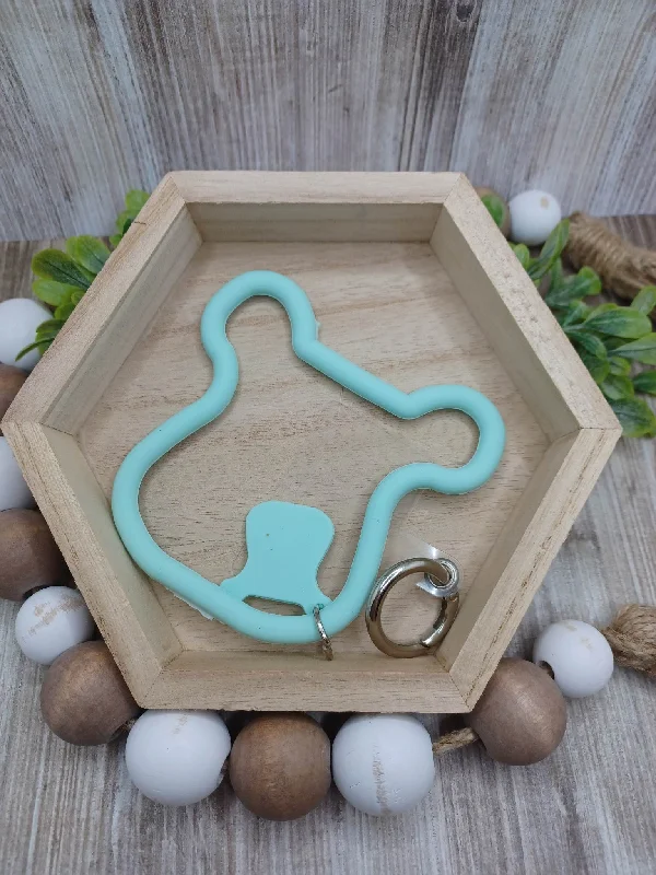 Christmas Jolly Time Teal Silicone Teddy Bear Mobile Phone Accessory