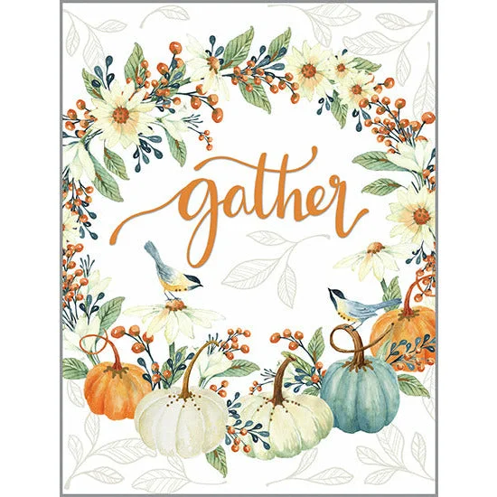 Christmas Happy Moments Thanksgiving card 3 pack - Gather Wreath