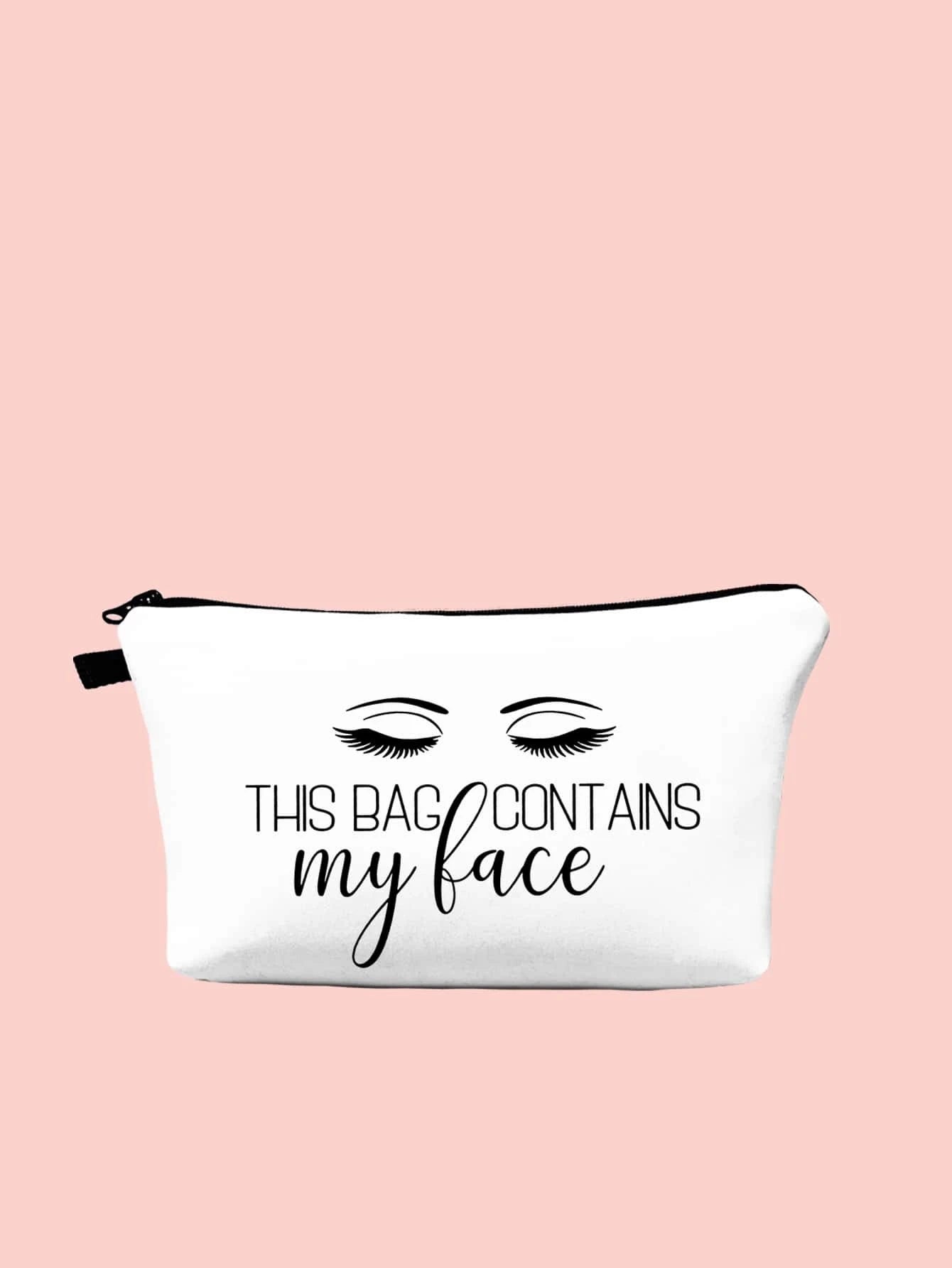 "This Bag Contains My Face" Cosmetic Bag